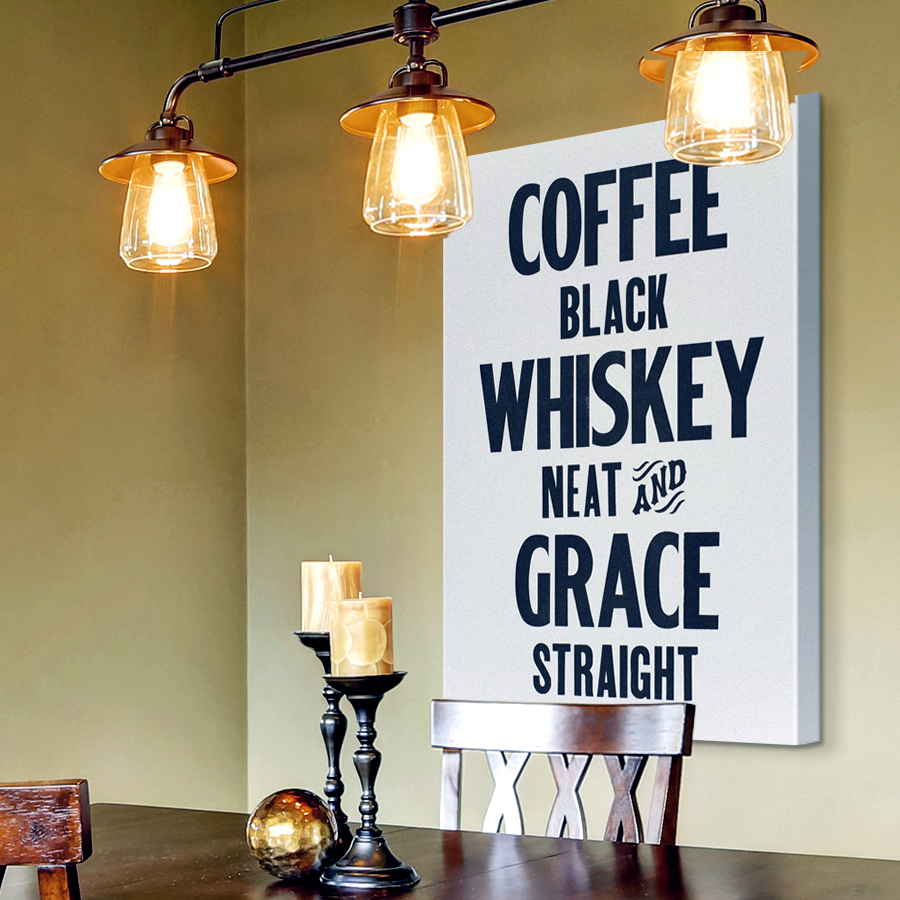 Coffee Whiskey Grace Wall Art by The Old Try