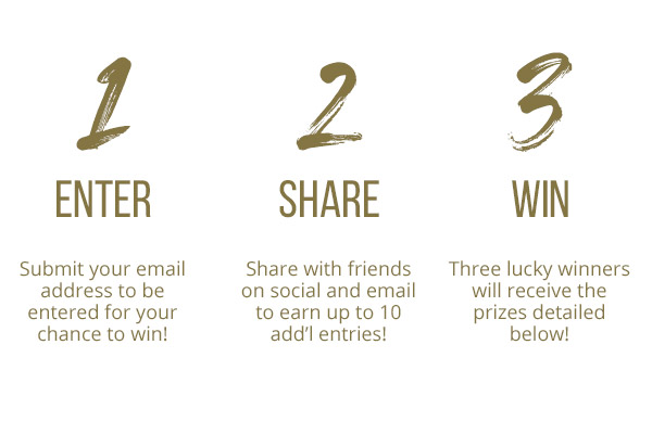 Three Steps to Enter for Your Chance to Win!